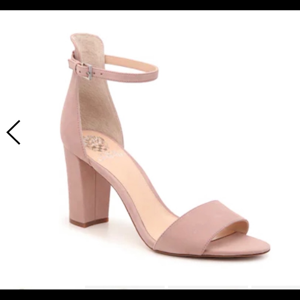 Vince Camuto Corlina Ankle Strap Heel, Rose Quartz Nubuck Leather